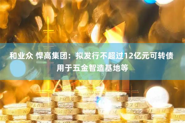 和业众 悍高集团：拟发行不超过12亿元可转债 用于五金智造基地等