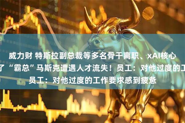 威力财 特斯拉副总裁等多名骨干离职、xAI核心专家吴宇怀也走了 “霸总”马斯克遭遇人才流失！员工：对他过度的工作要求感到疲惫