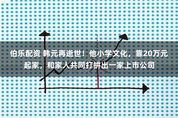 伯乐配资 韩元再逝世！他小学文化，靠20万元起家，和家人共同打拼出一家上市公司
